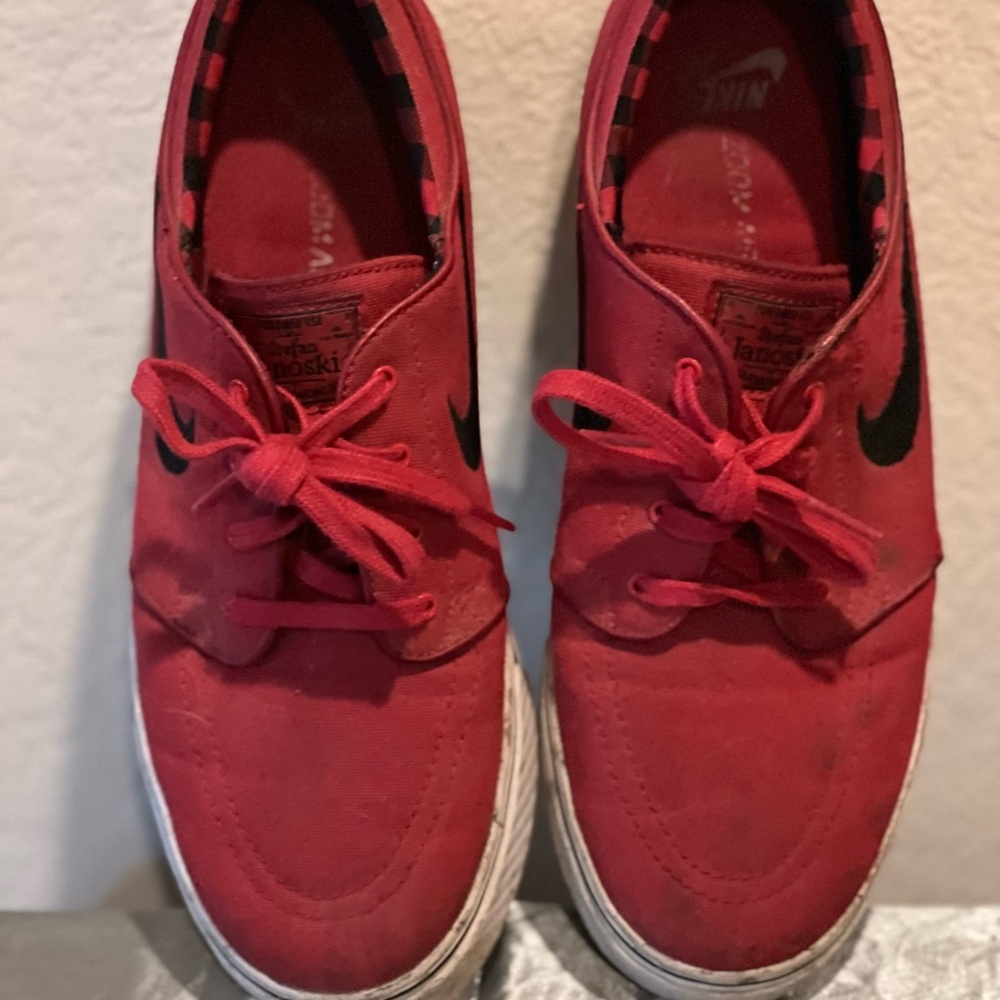 Nike Red and Black Stefan Janoski Sneakers